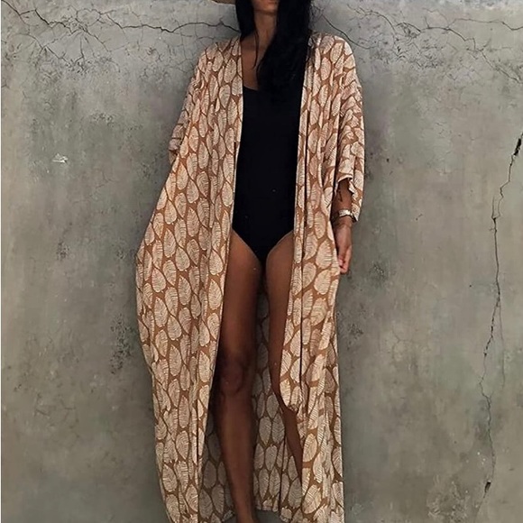 SOLD‼️Swim Cover Kimono Cardigan Open Front - Picture 5 of 8